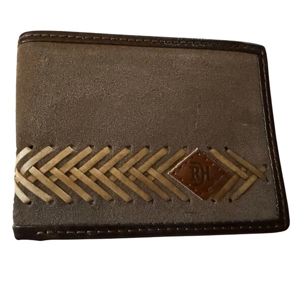 Red Dirt Hat Company Herringbone Rawhide Roughout Bifold Wallet, NWT - Picture 2 of 8